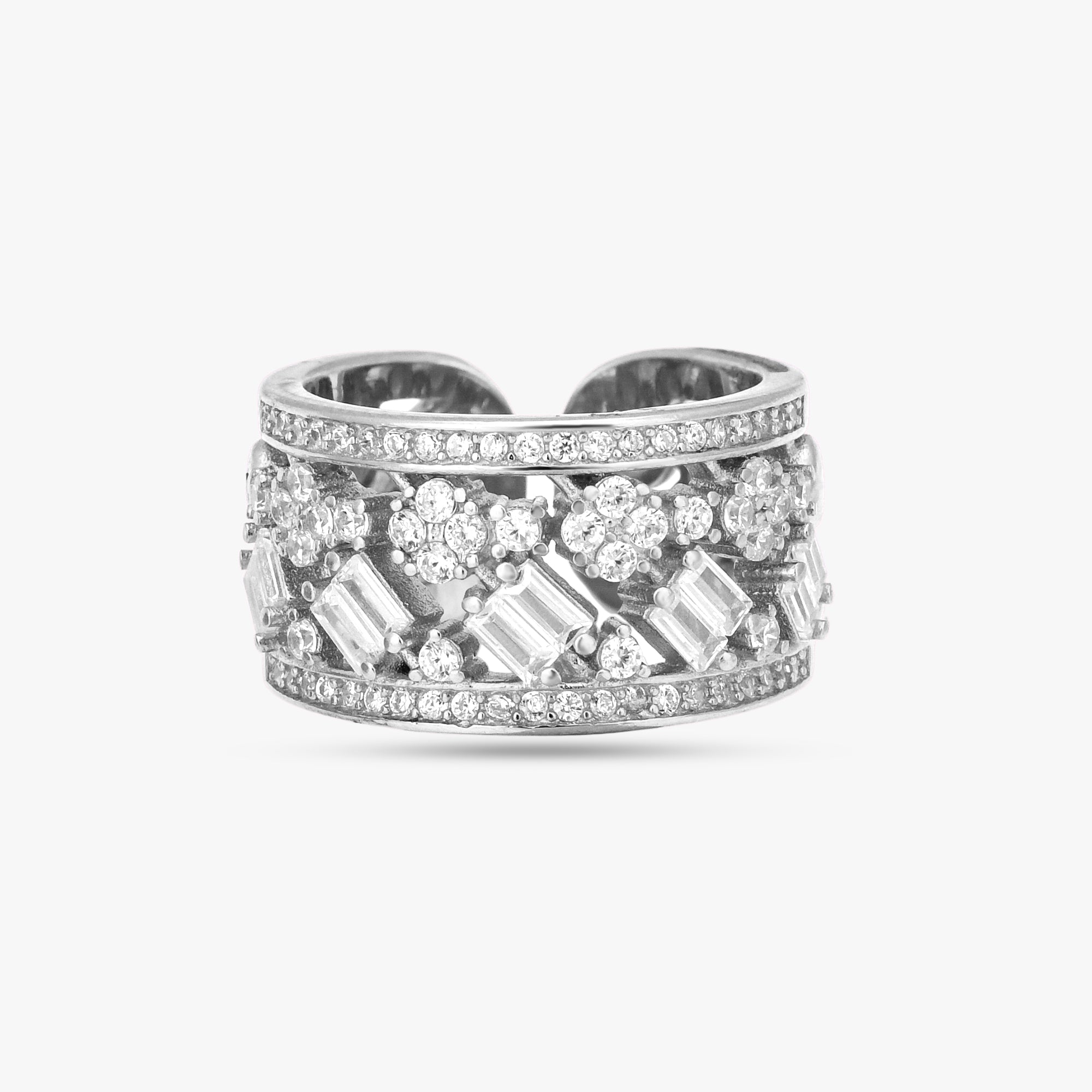 Ornate Geometric Adjustable Ring