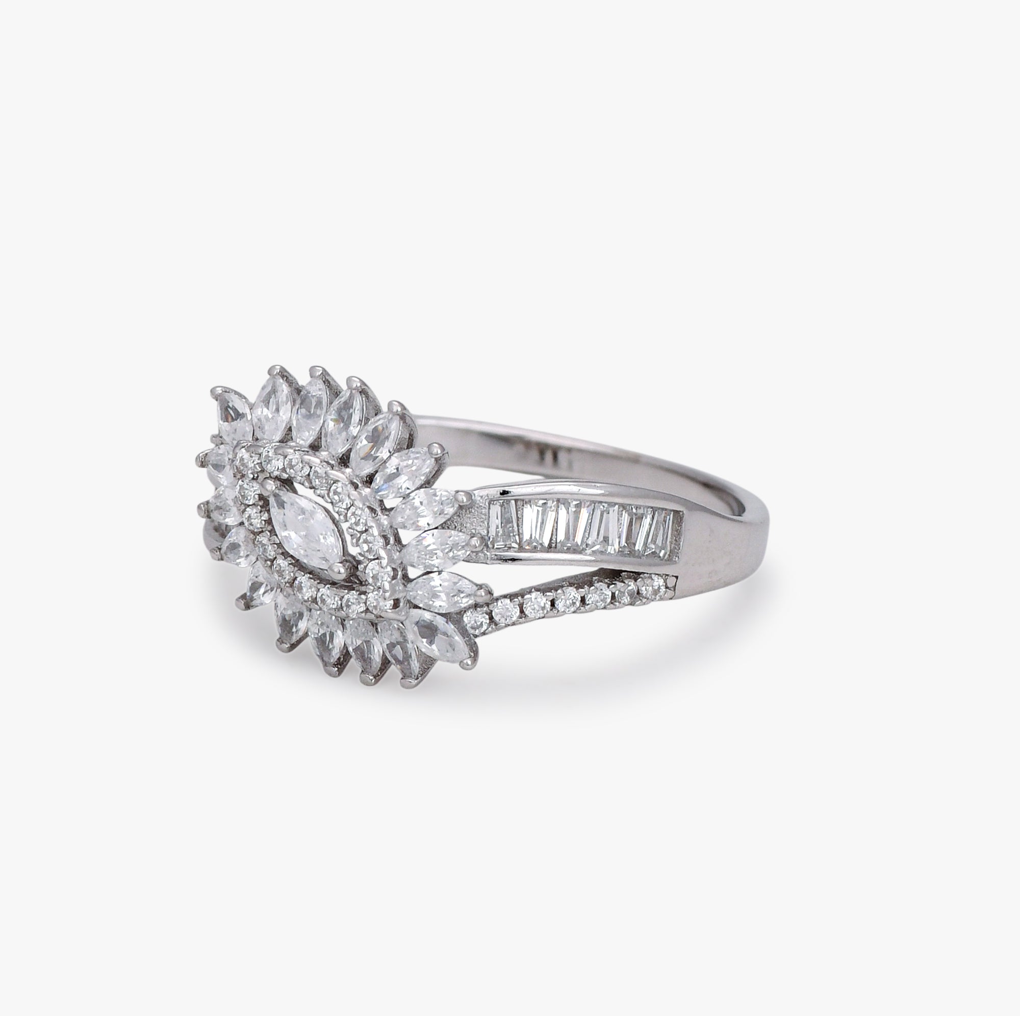 Sunburst Marquise Solitaire Ring