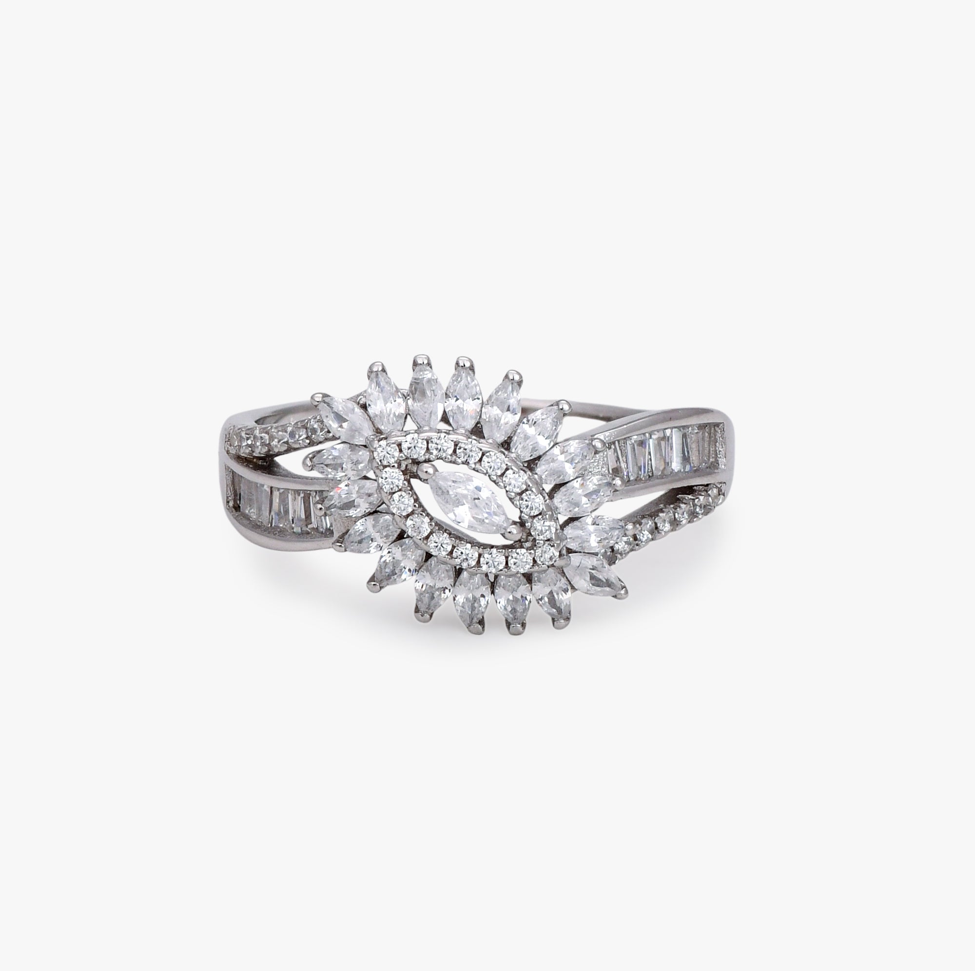 Sunburst Marquise Solitaire Ring