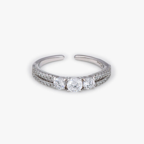 Load image 1 in gallery view. Triple Stone Adjustable Ring