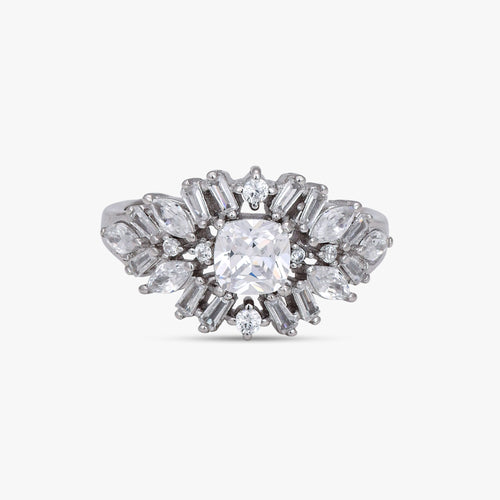 Load image 1 in gallery view. Sparkling CZ Sunburst Statement Ring