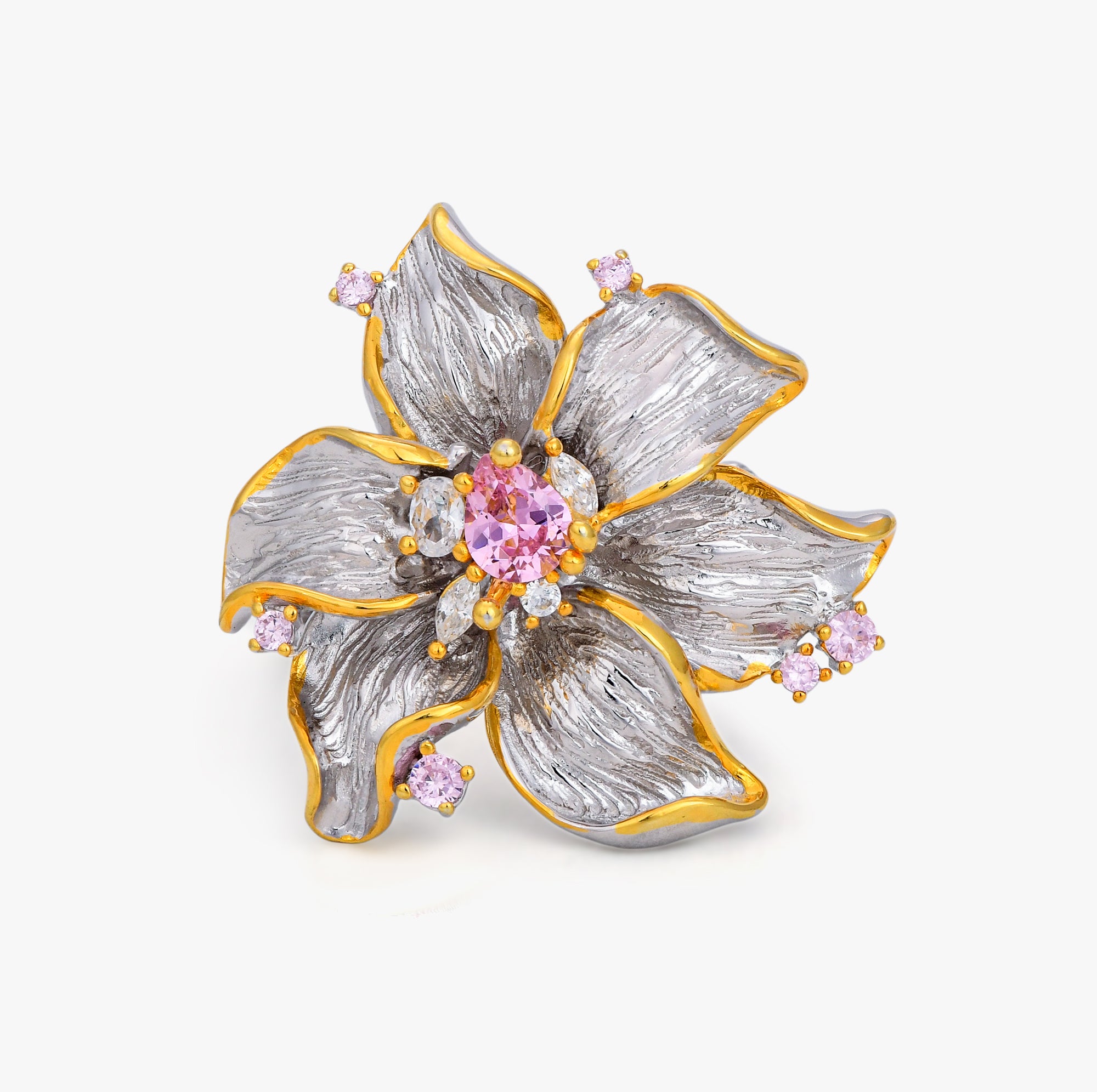 Italian Filigree Peony Statement Ring
