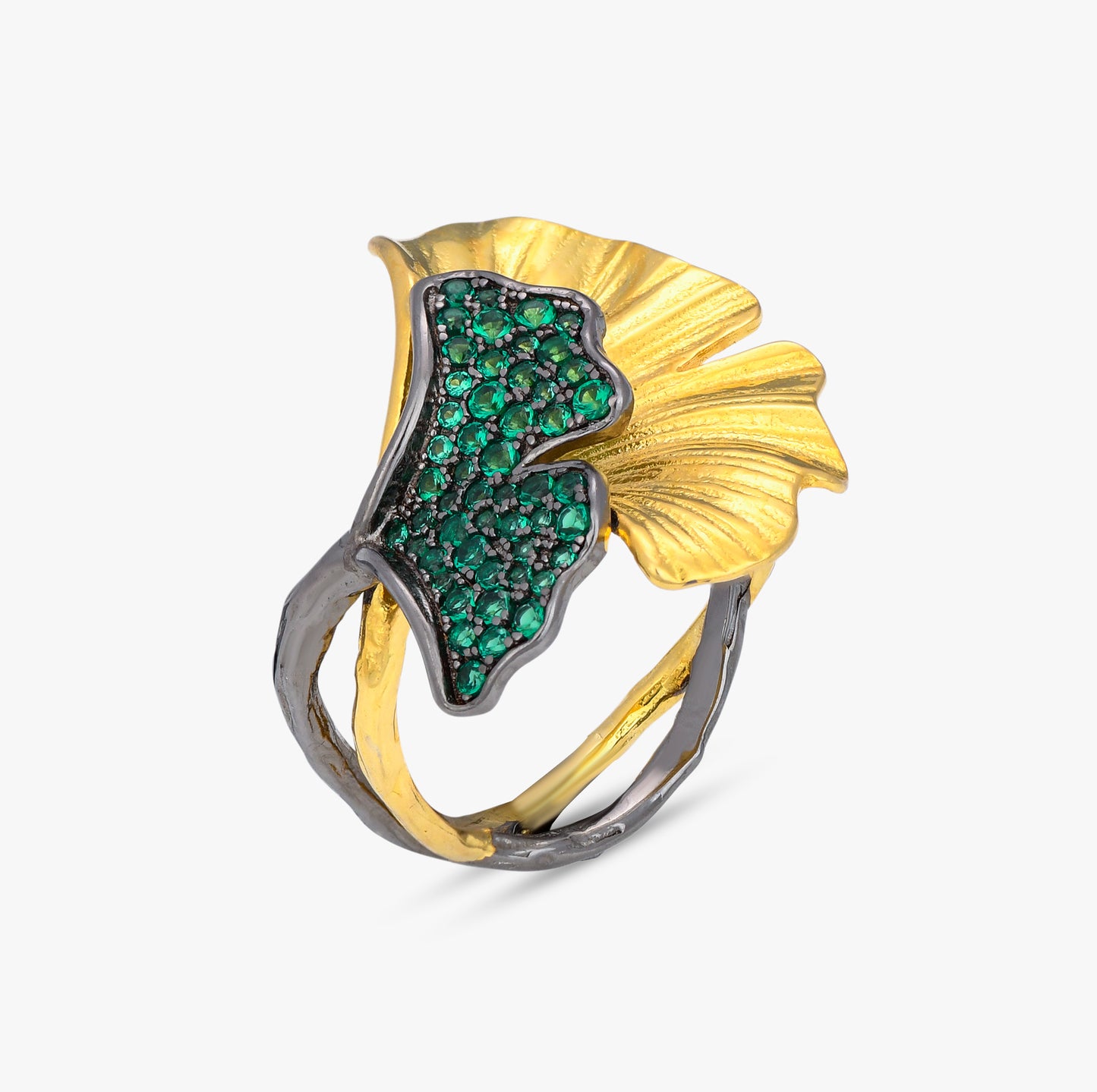 The Venetian Ginkgo Emerald Ring