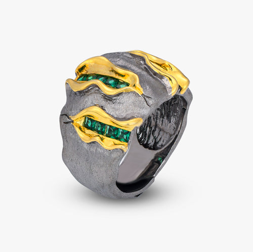 Load image 1 in gallery view. Gilded Earth Statement Ring