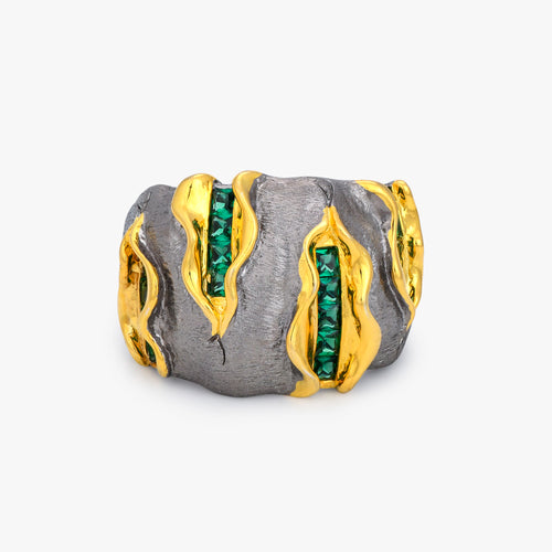 Load image 1 in gallery view. Gilded Earth Statement Ring