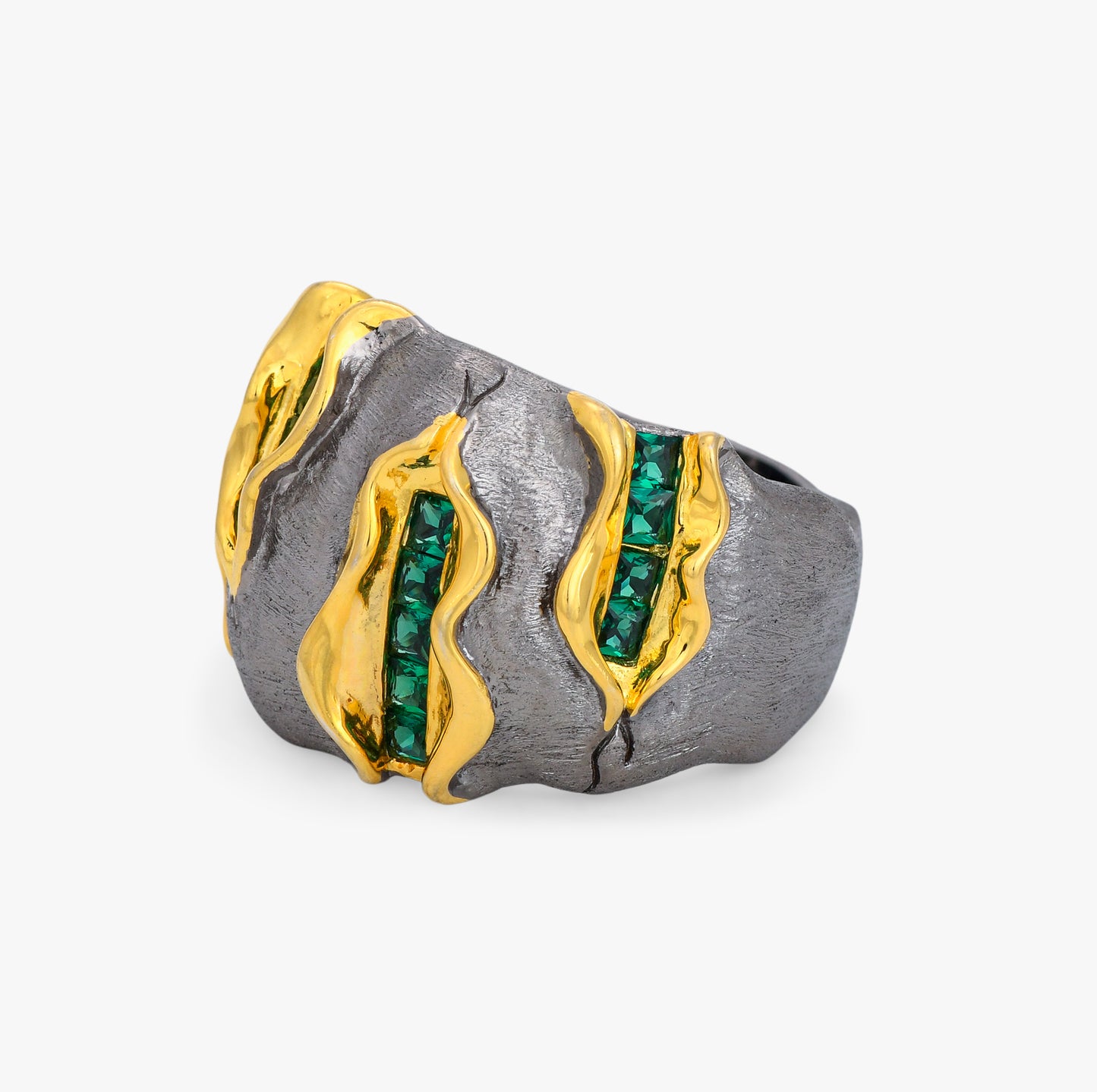 Gilded Earth Statement Ring