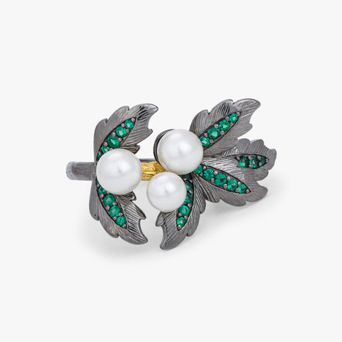 Load image 1 in gallery view. Emerald Forest Antique Ring