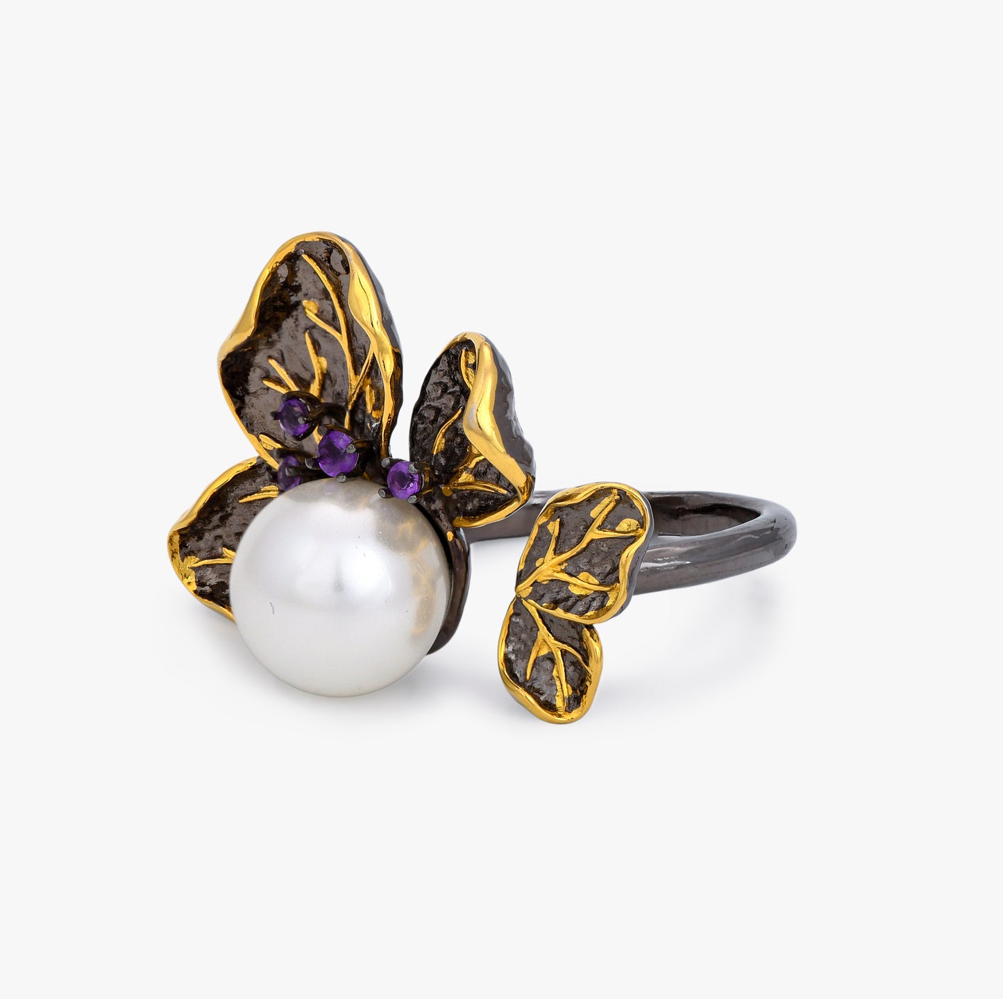 Antique Gilded Butterfly Ring