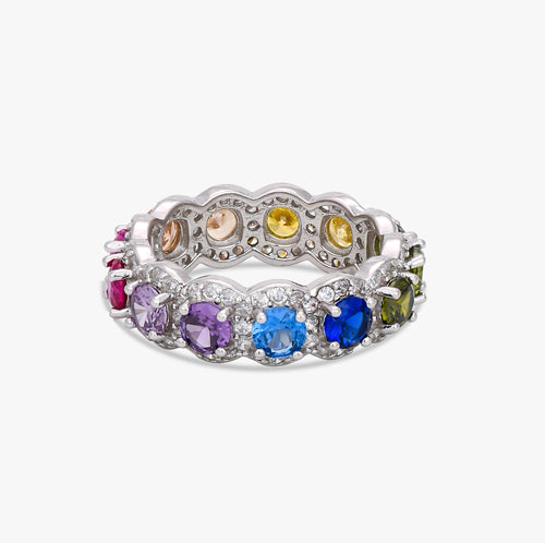 Load image 1 in gallery view. Multi-Color Eternity Band