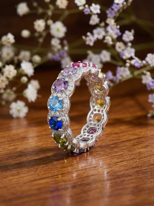 Load image 1 in gallery view. Multi-Color Eternity Band