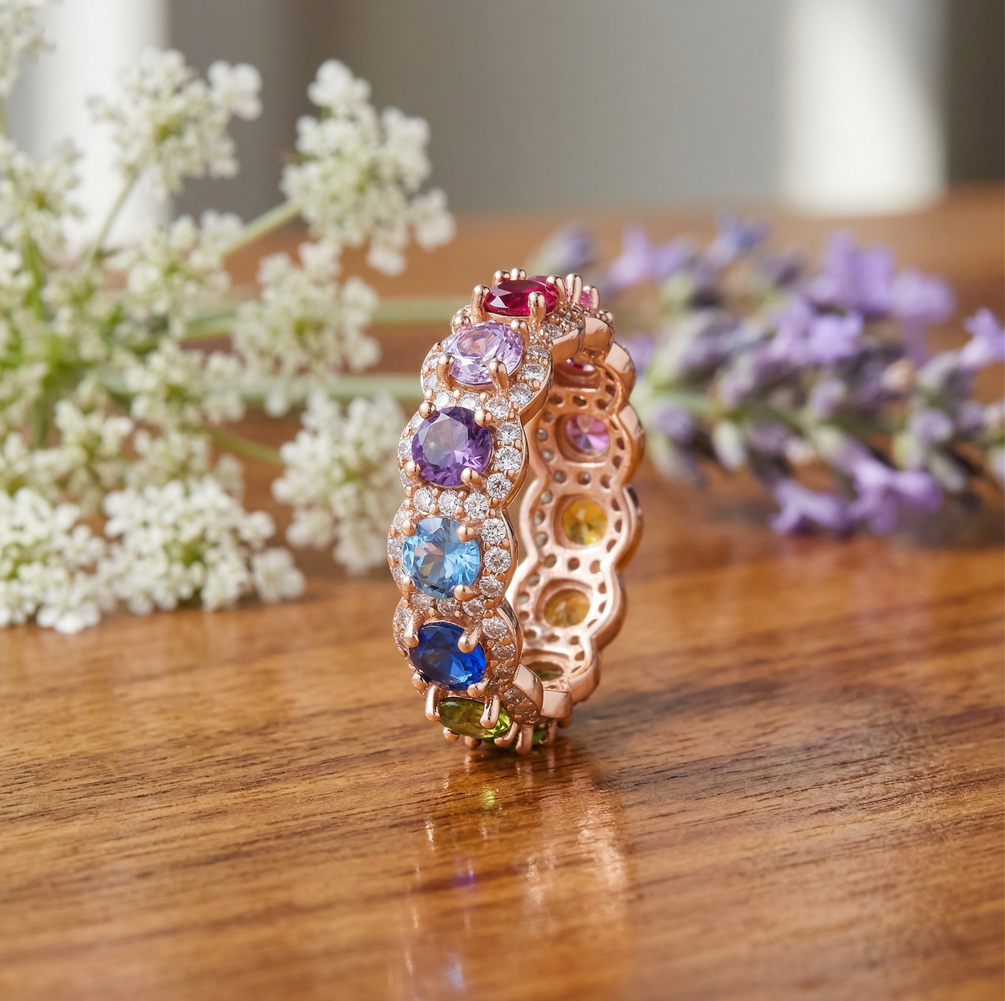 Multi-Color Eternity Band