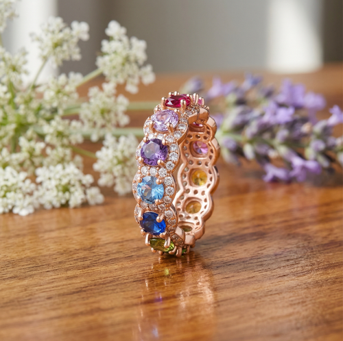 Load image 1 in gallery view. Multi-Color Eternity Band