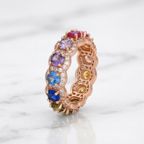 Load image 1 in gallery view. Multi-Color Eternity Band