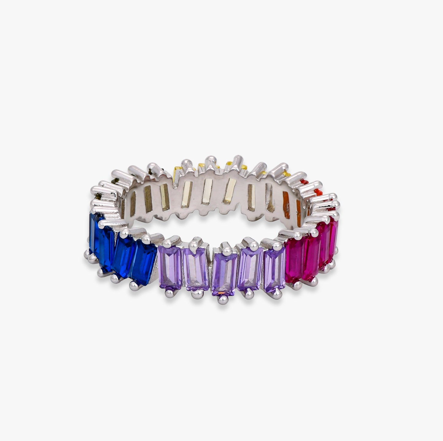 Multicolor Baguette Eternity Ring