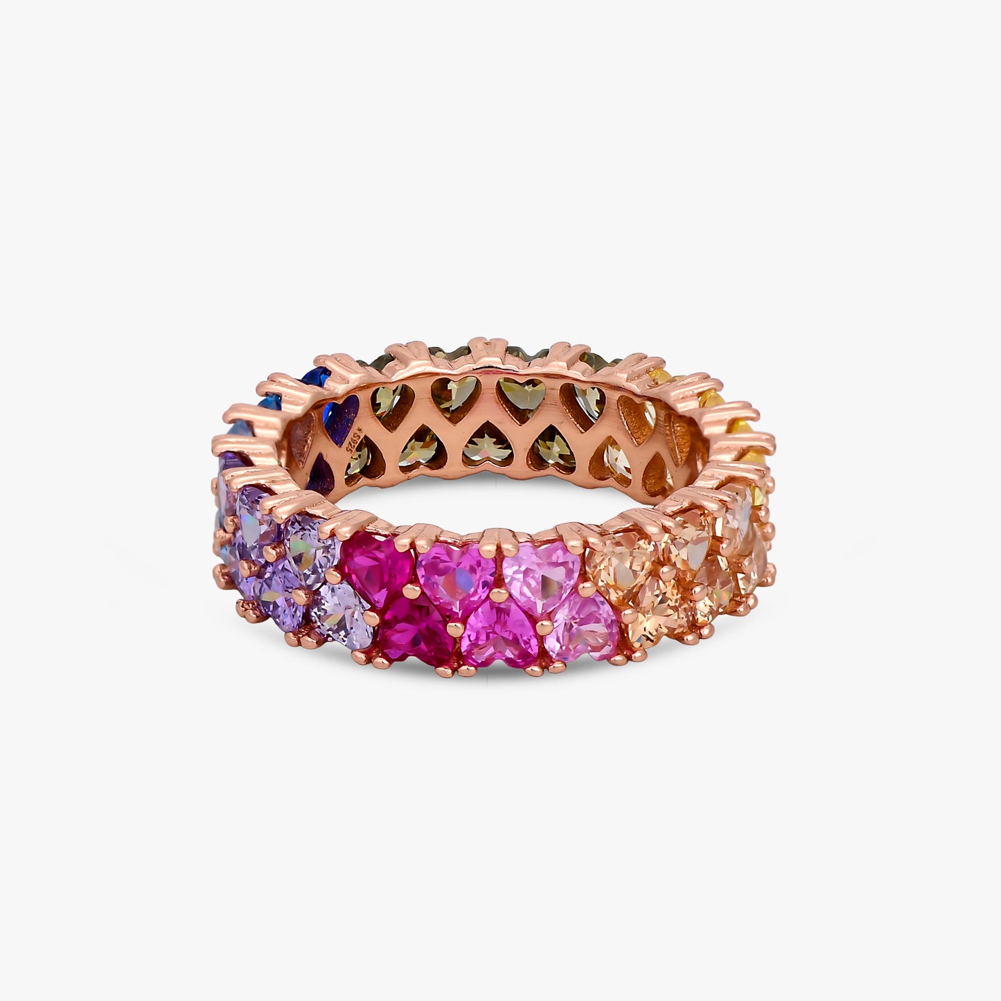Rainbow Heart Eternity Band