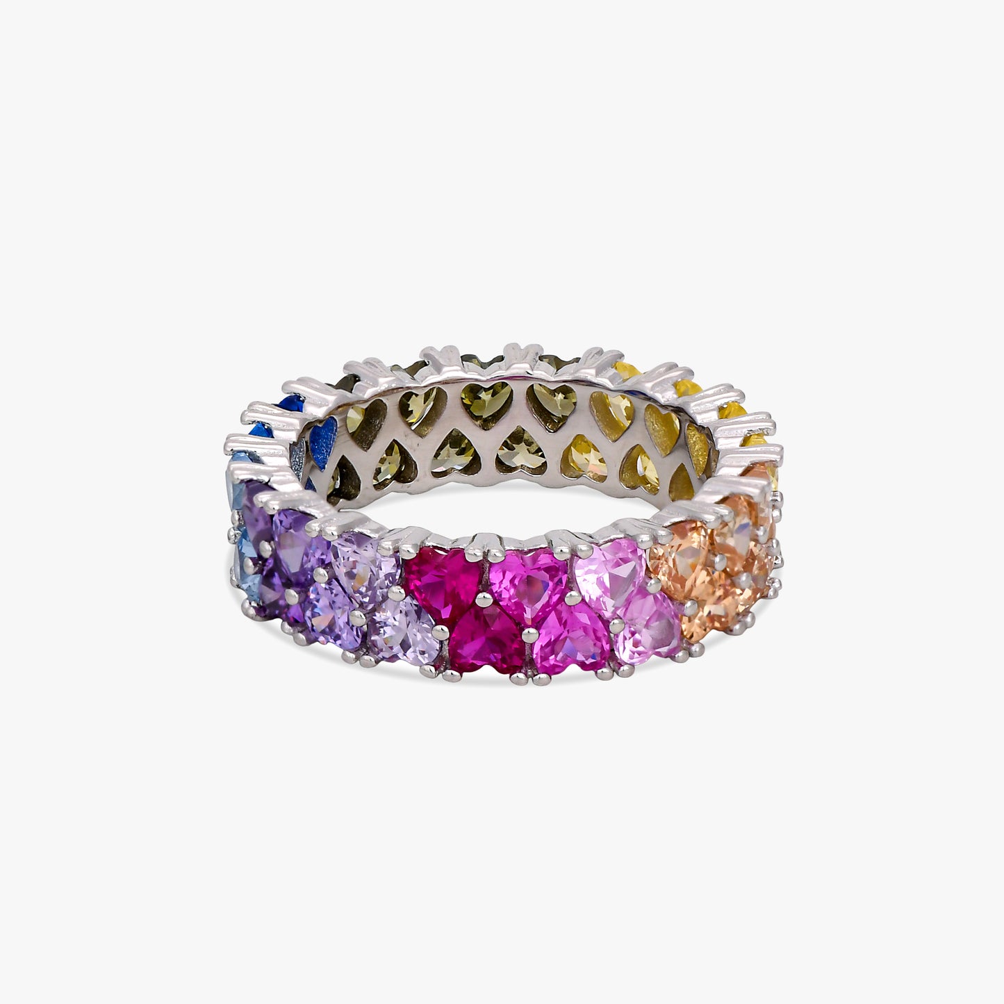 Rainbow Heart Eternity Band