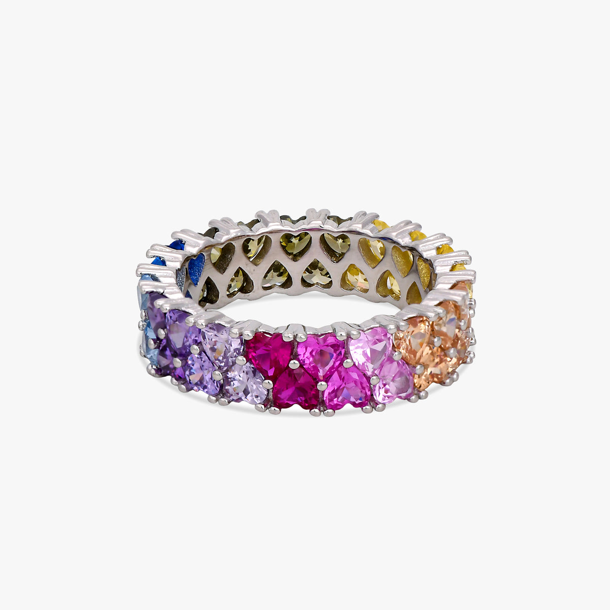 Rainbow Heart Eternity Band