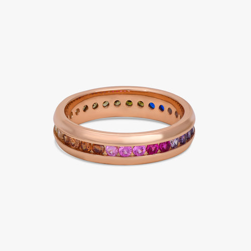 Load image 1 in gallery view. Rainbow Gemstone Eternity Band