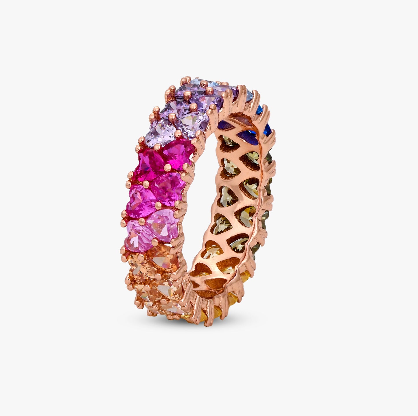 Rainbow Heart Eternity Band
