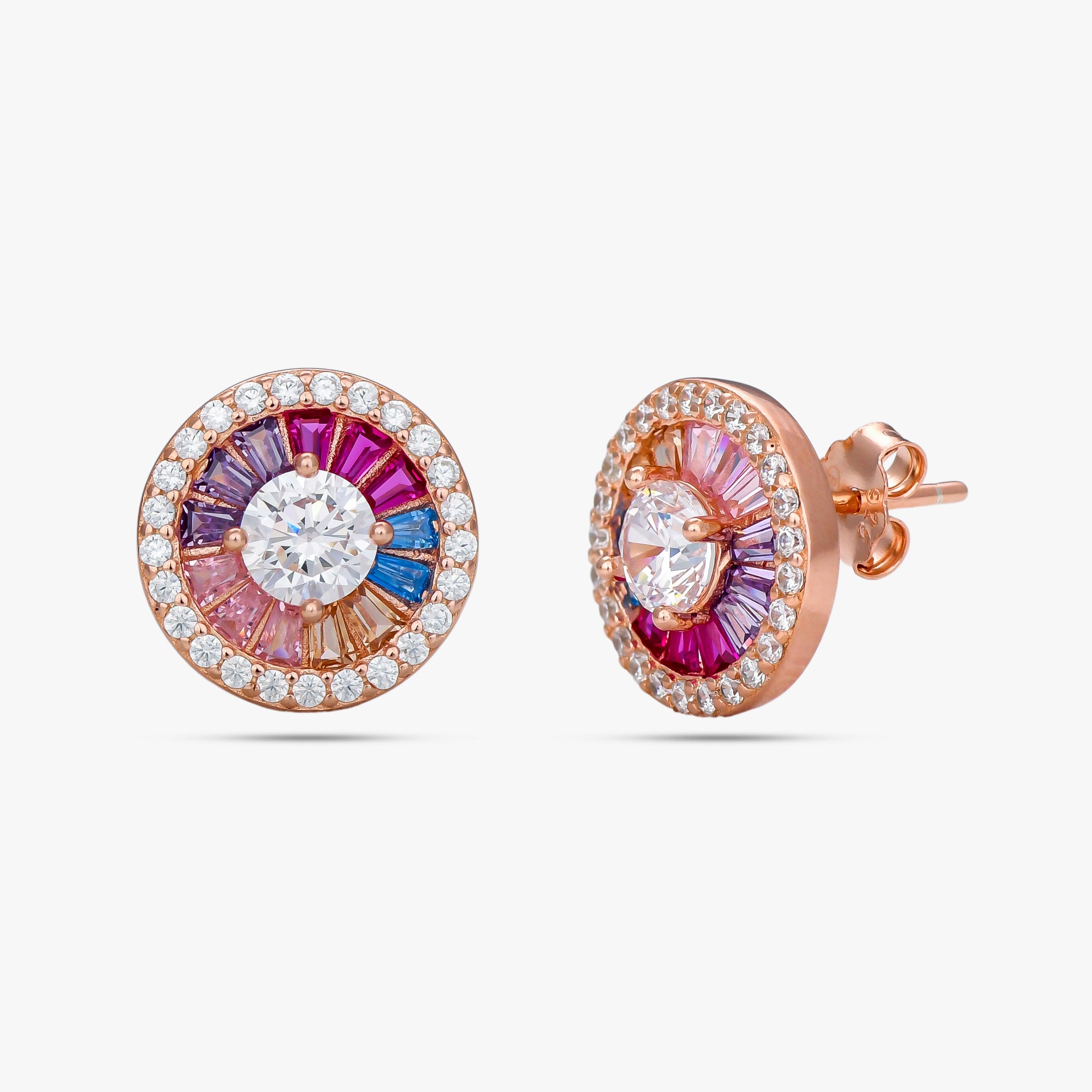 Radiant Iris Baguette Studs