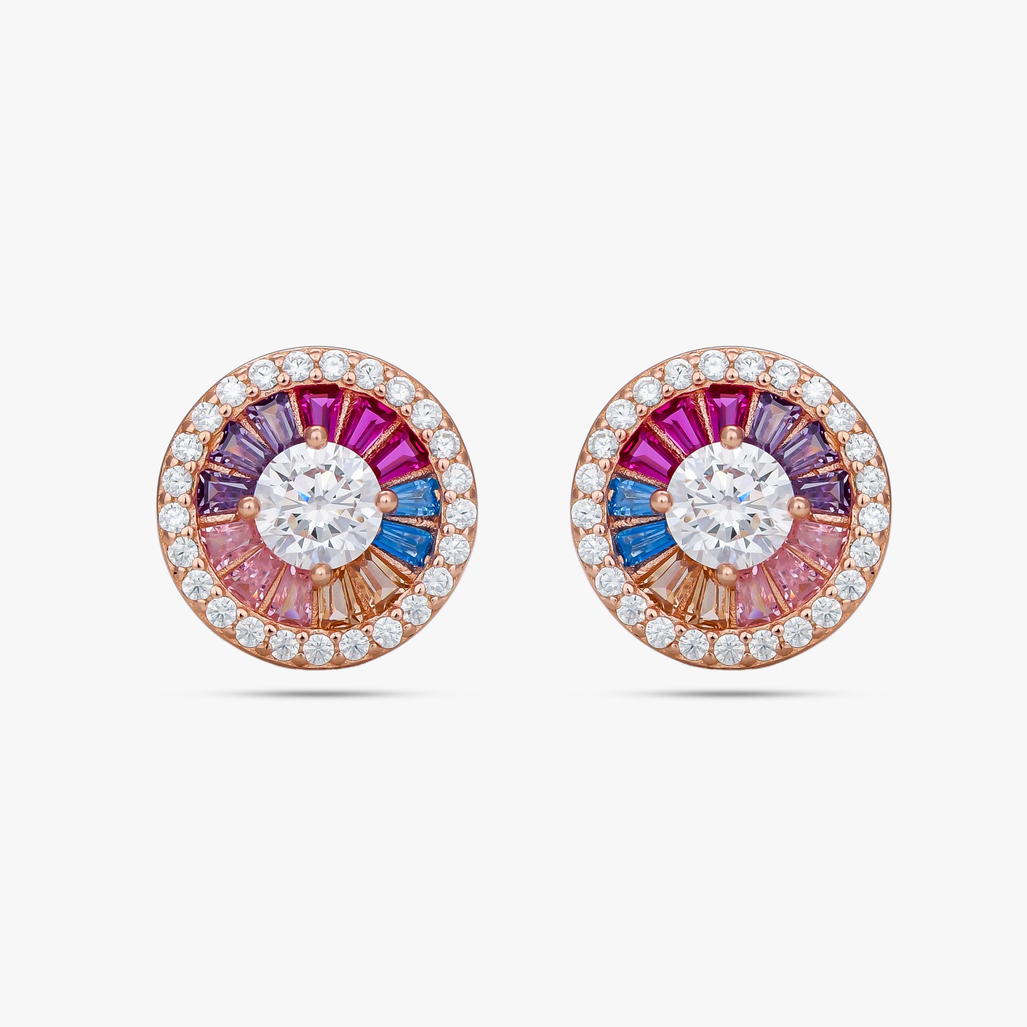 Radiant Iris Baguette Studs