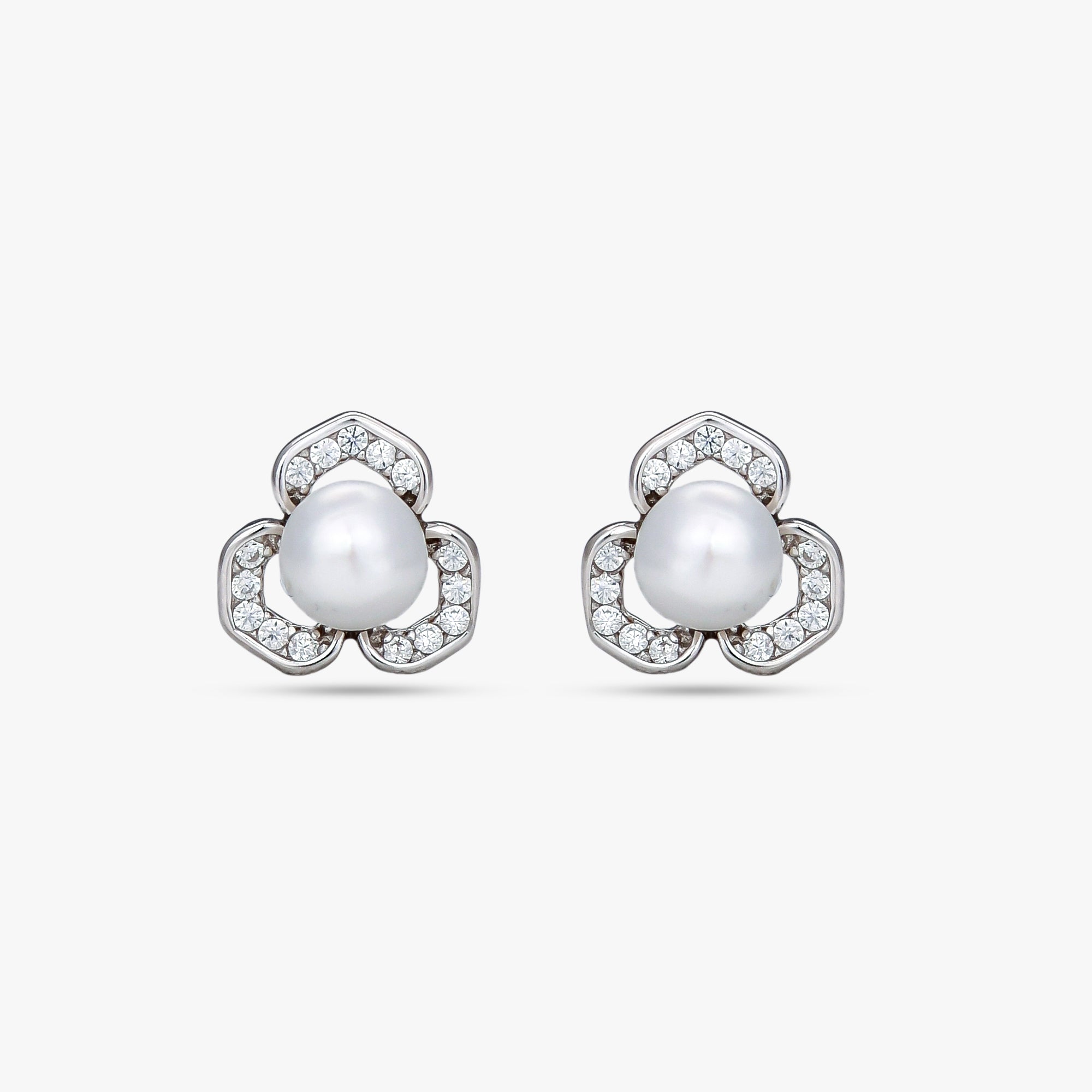 Trillium Bloom Pearl Studs