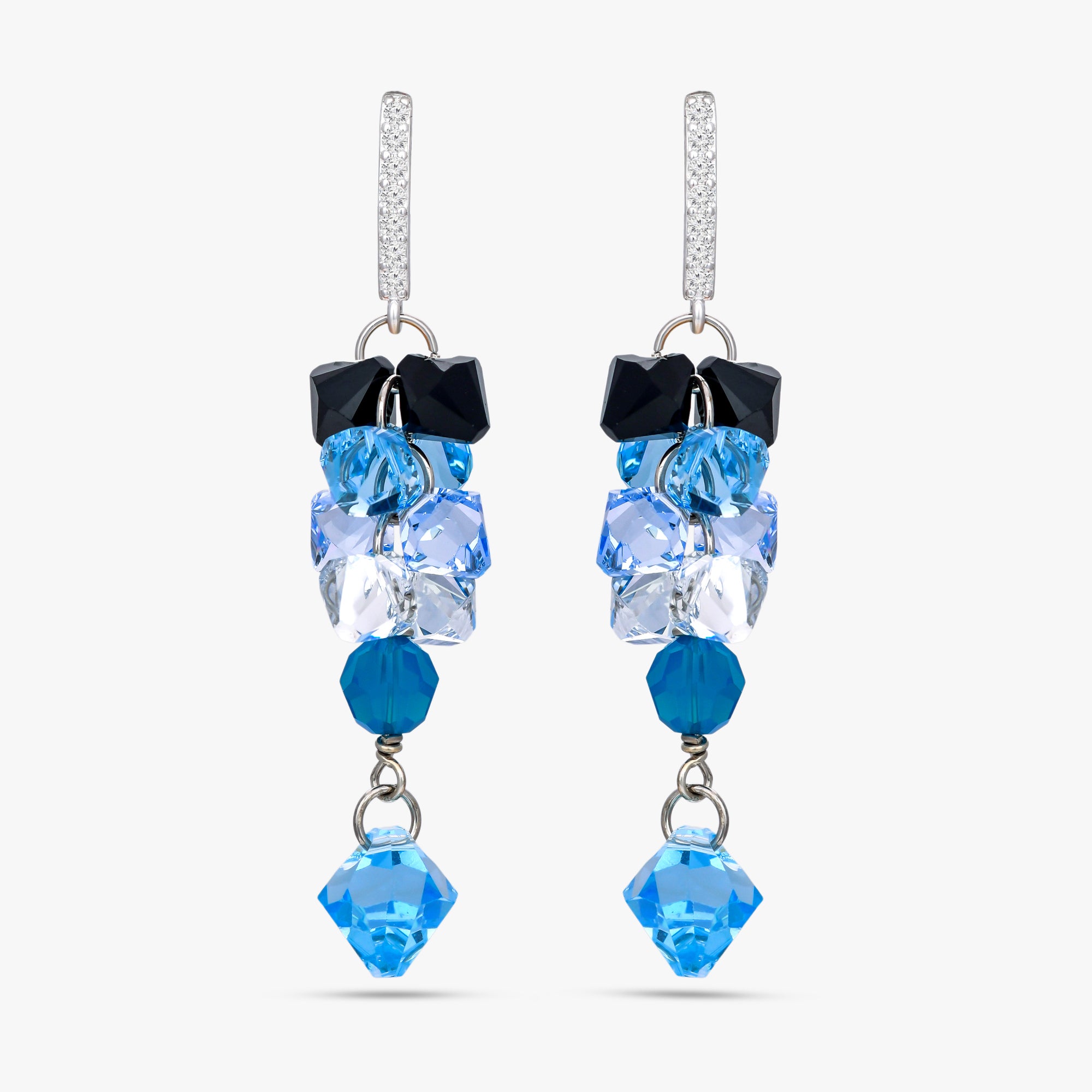 Blue Crystal Drop Earrings