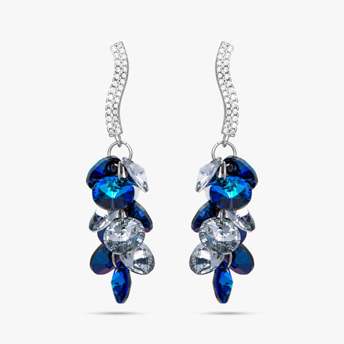 Load image 1 in gallery view. Ocean Luxe Cascade Silver Earrings