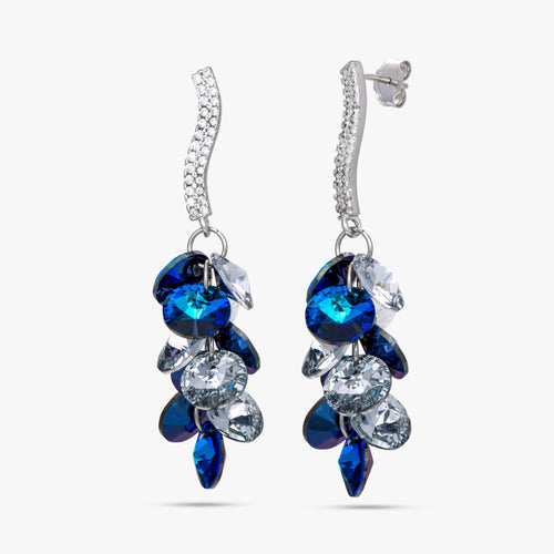 Load image 1 in gallery view. Ocean Luxe Cascade Silver Earrings