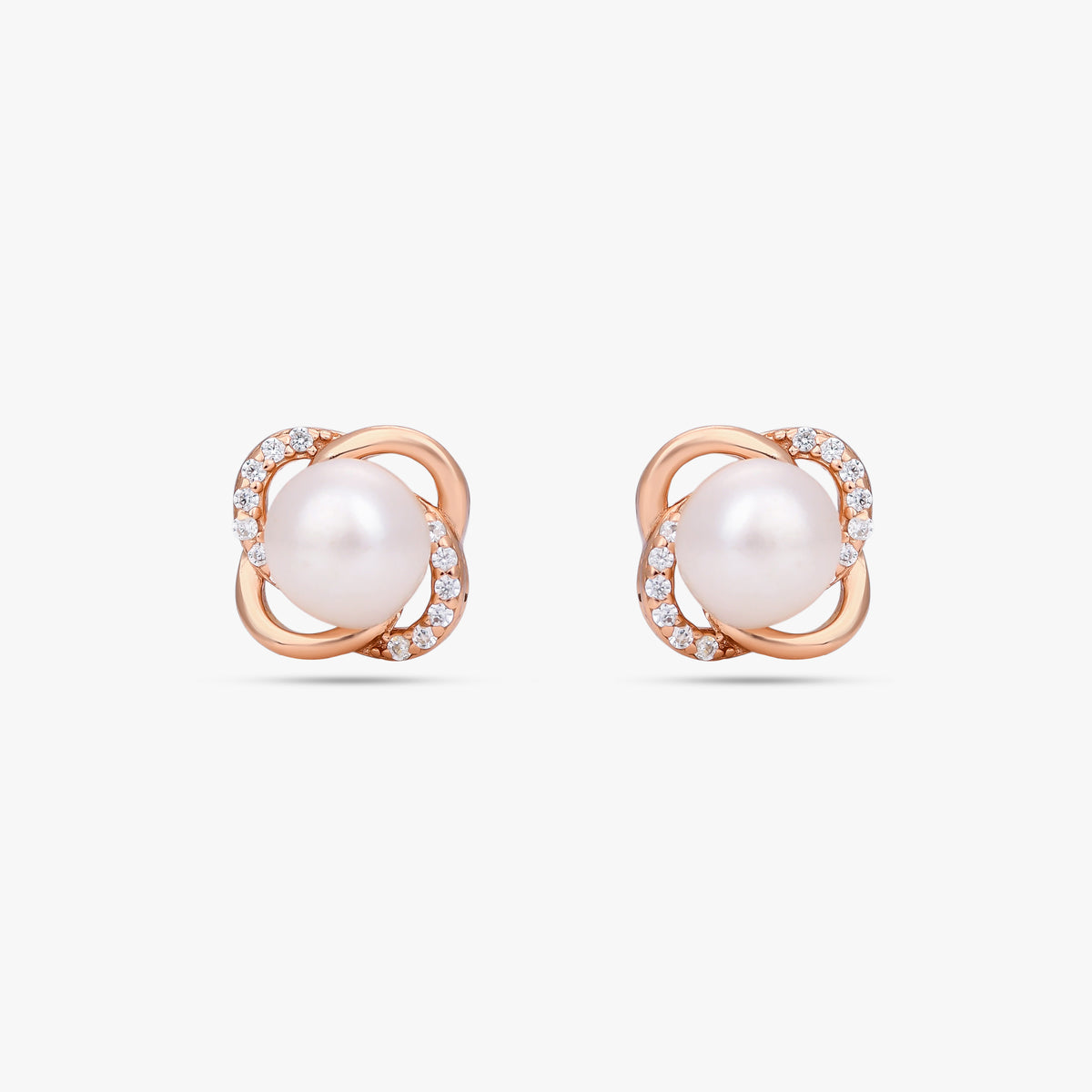 Serpentine Halo Pearl Studs