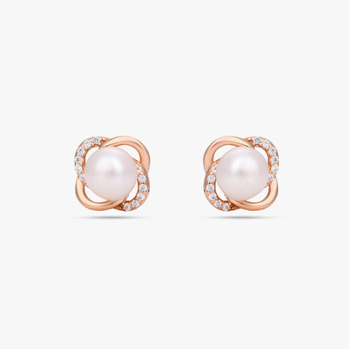 Load image 1 in gallery view. Serpentine Halo Pearl Studs