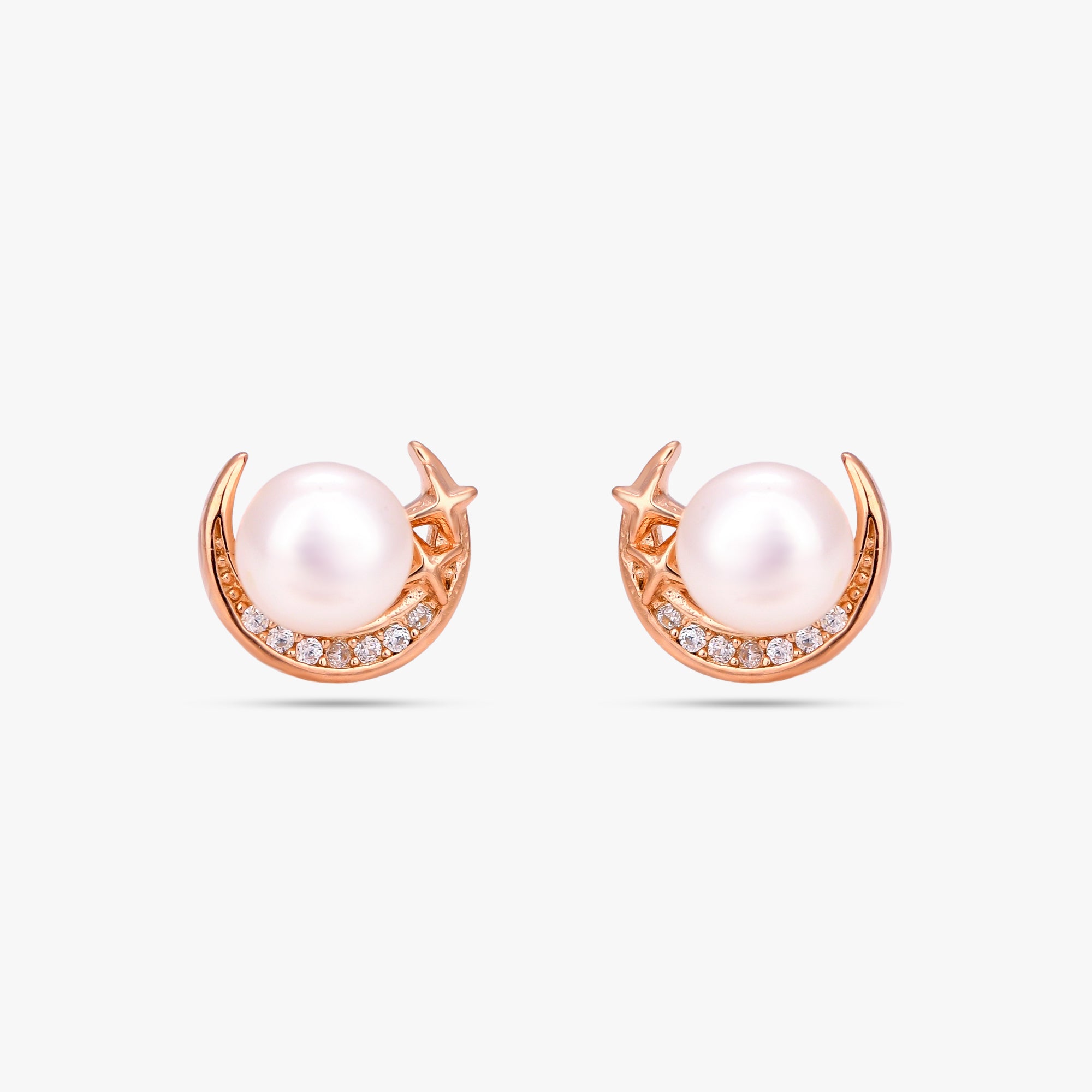 Stellar Crescent Pearl Studs