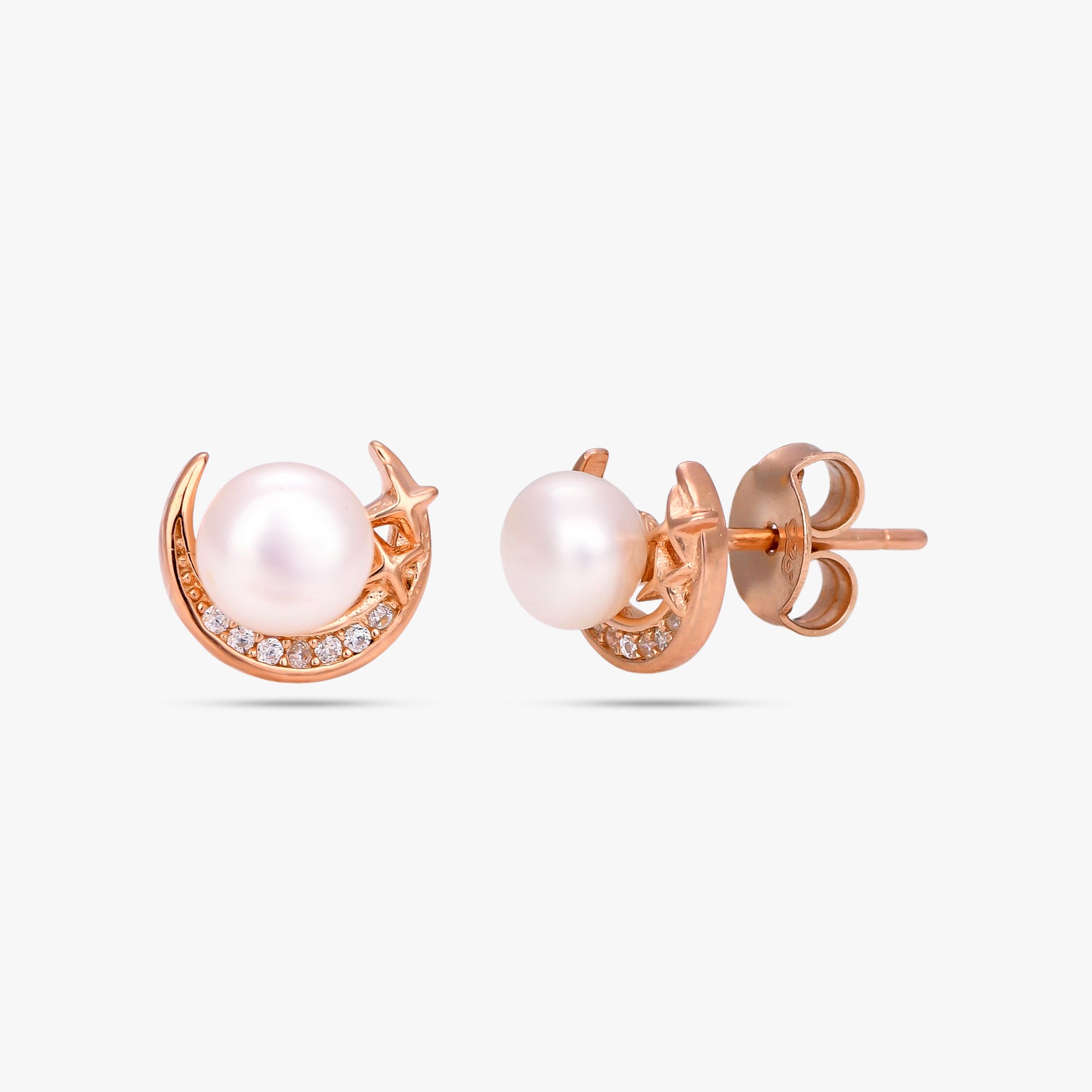 Stellar Crescent Pearl Studs