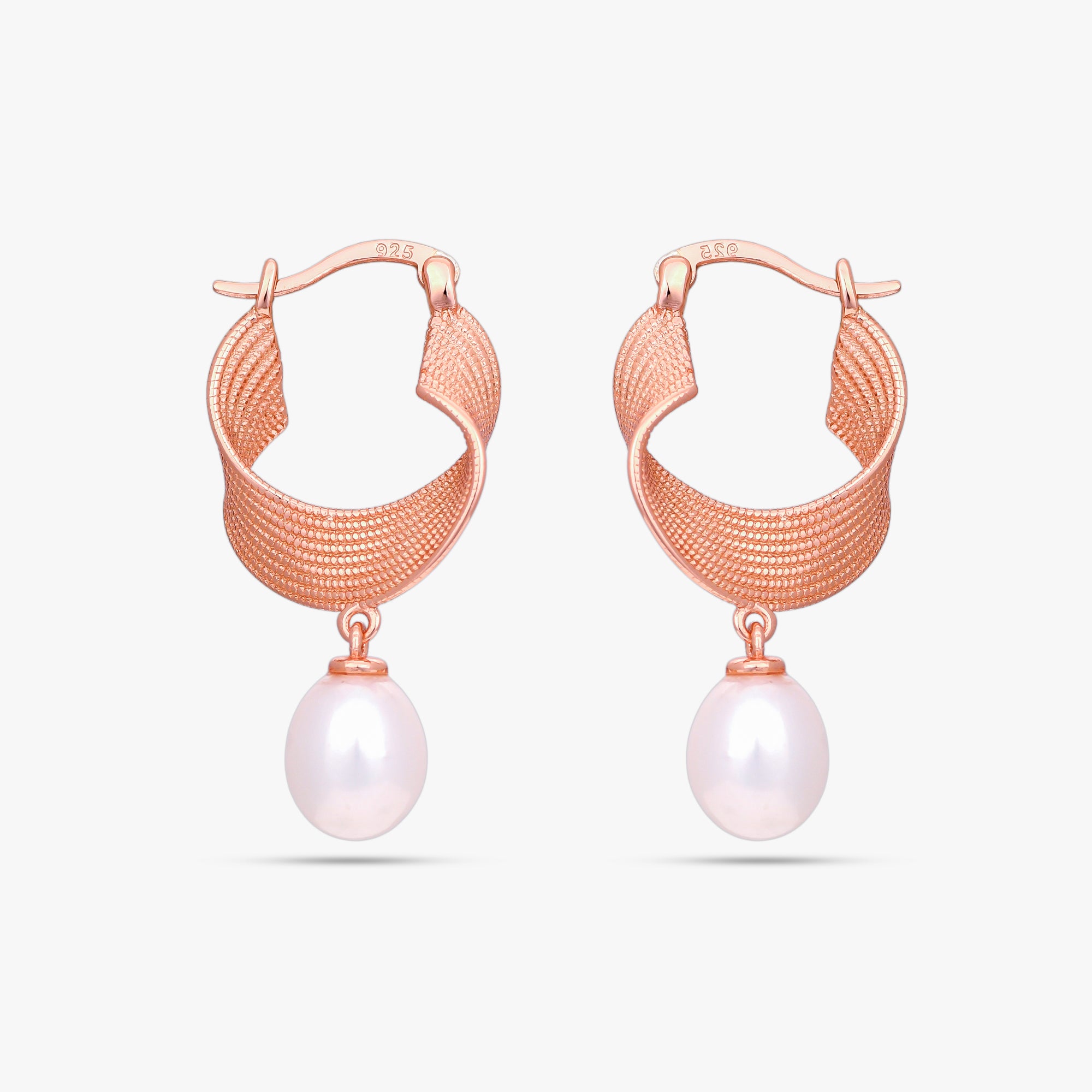 Rose-Toned Ribbon Earrings