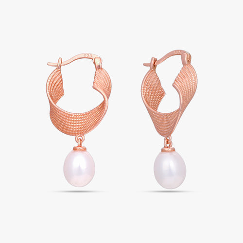 Load image 1 in gallery view. Rose-Toned Ribbon Earrings
