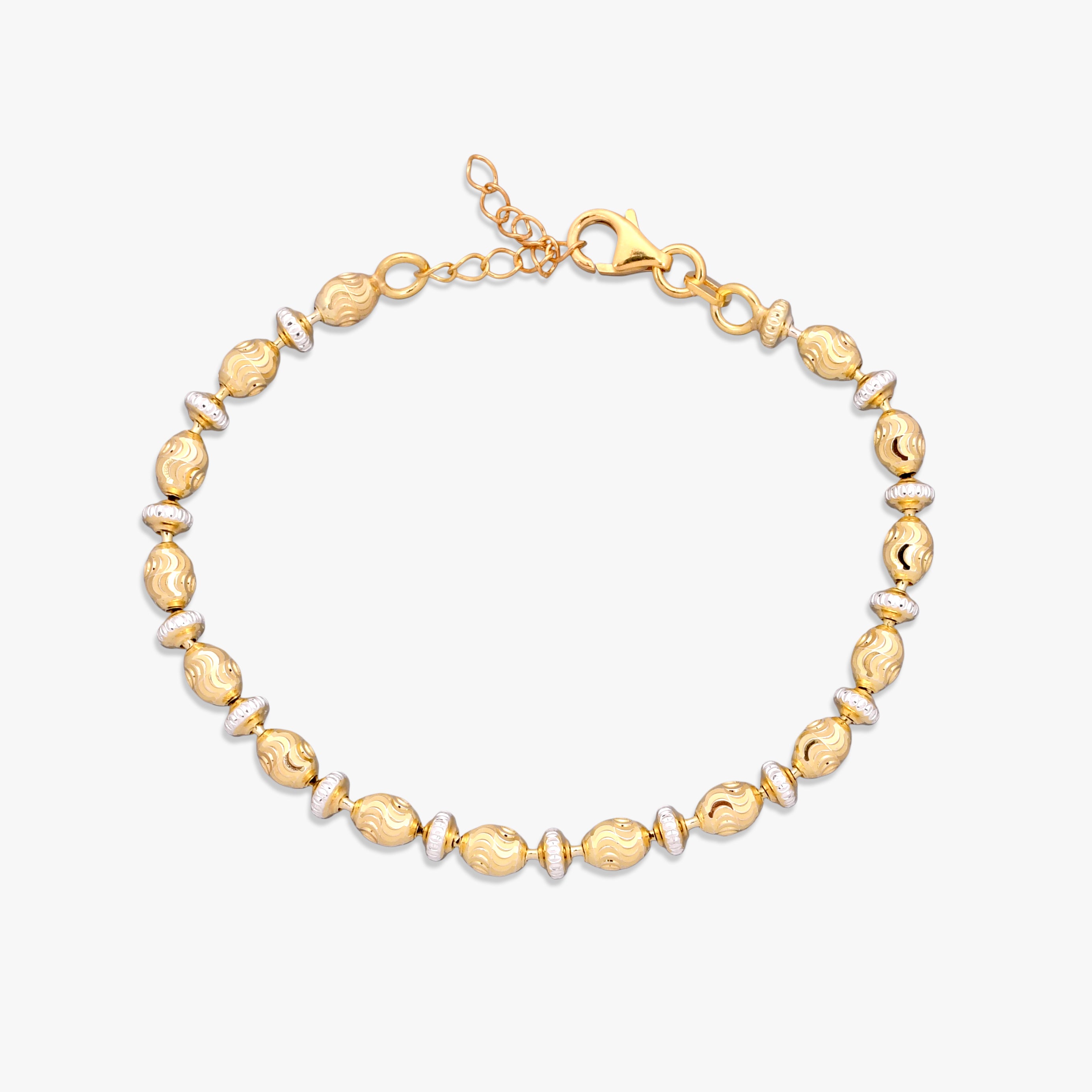 Dual-Tone Textured Bead Bracelet