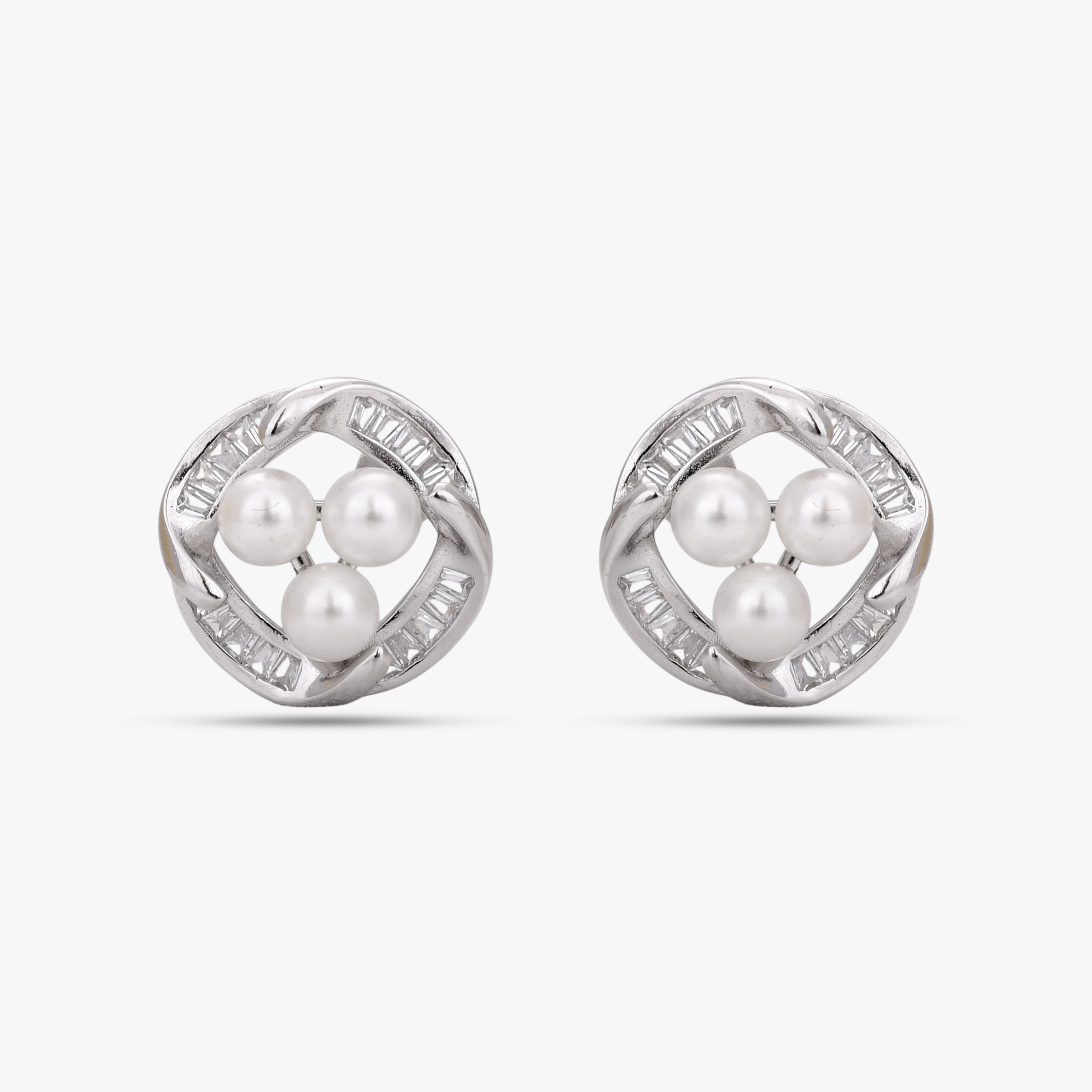 Trinity Halo Pearl Studs