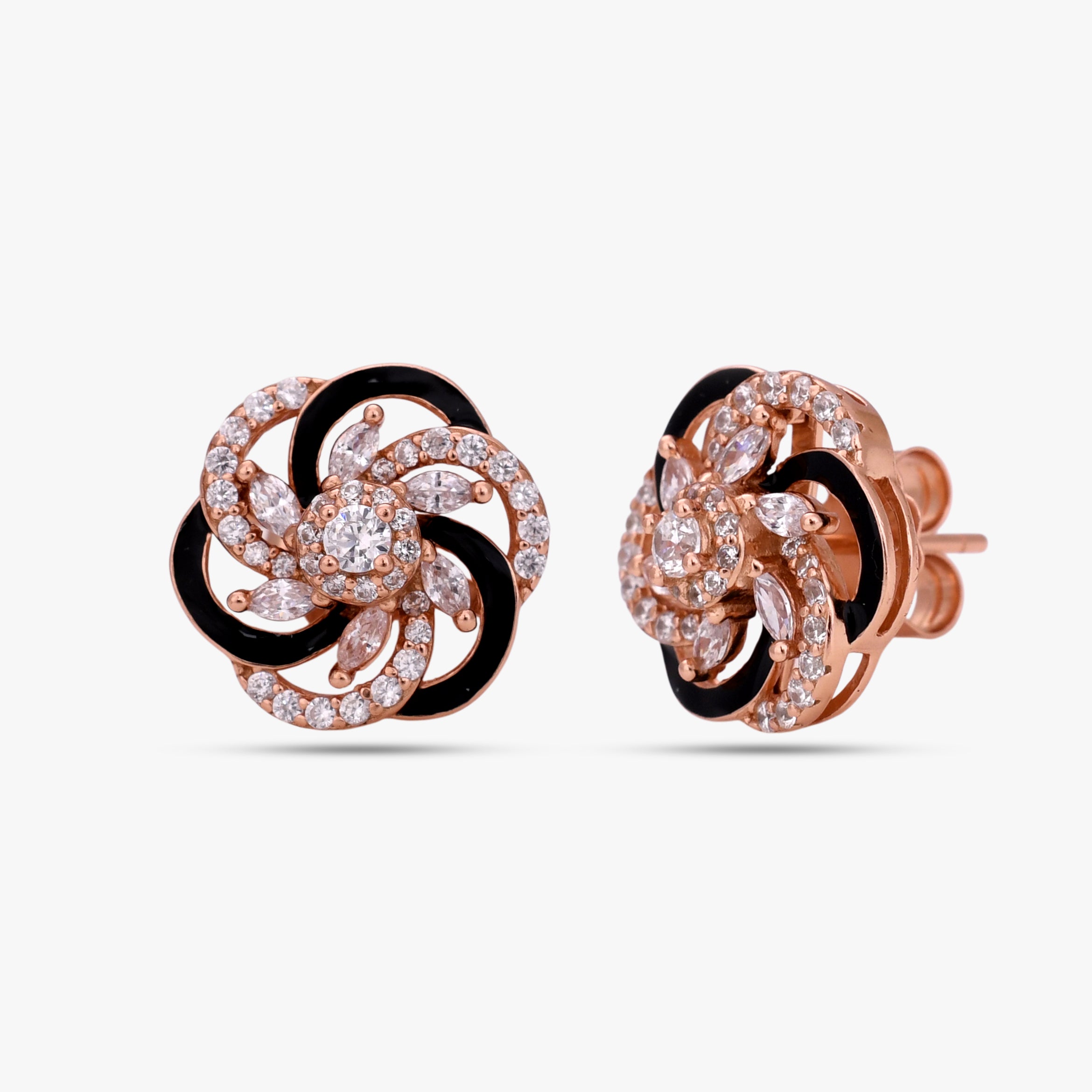 Midnight Ribbon Petal Earrings