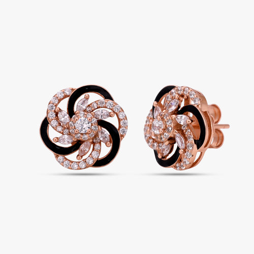 Load image 1 in gallery view. Midnight Ribbon Petal Earrings