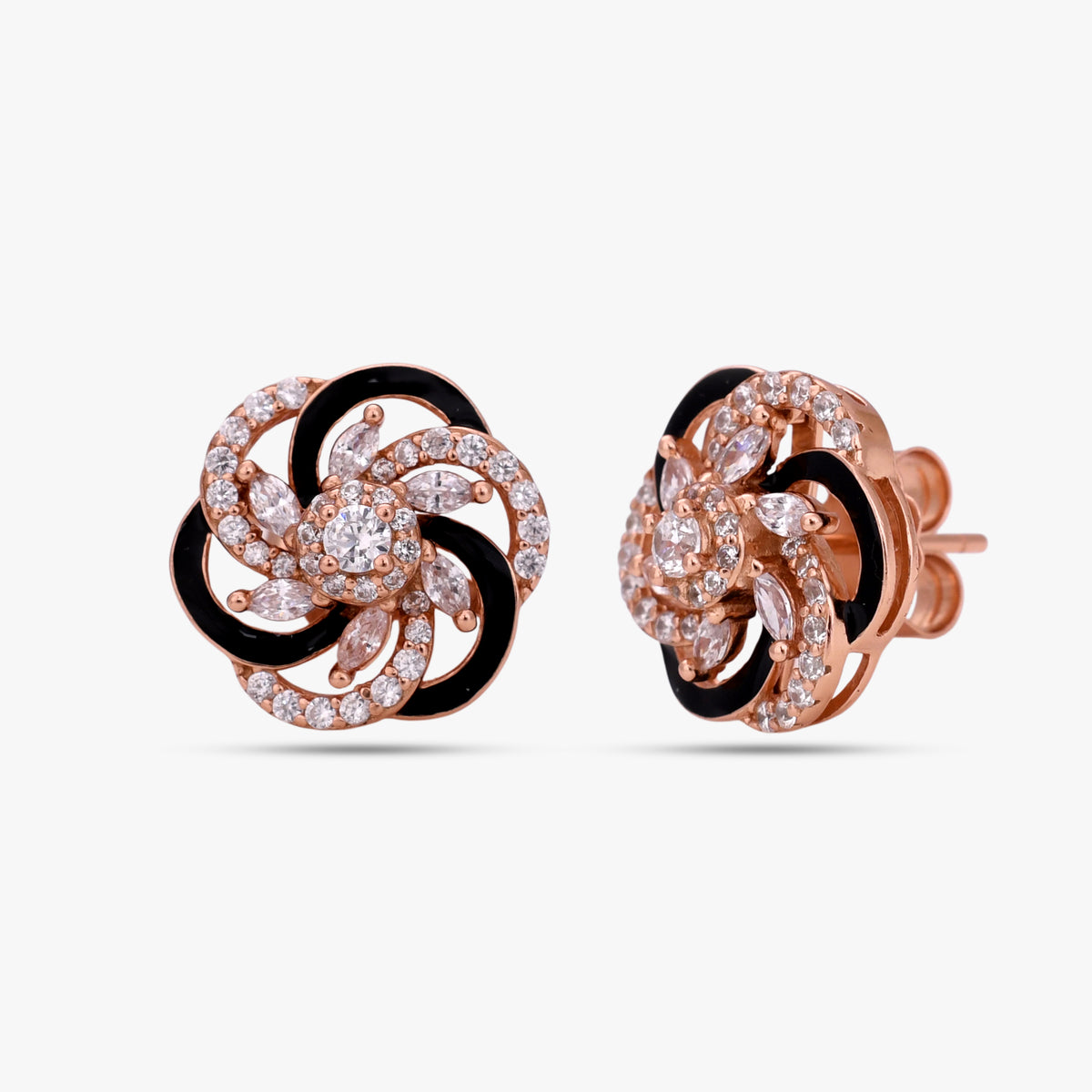 Midnight Ribbon Petal Earrings