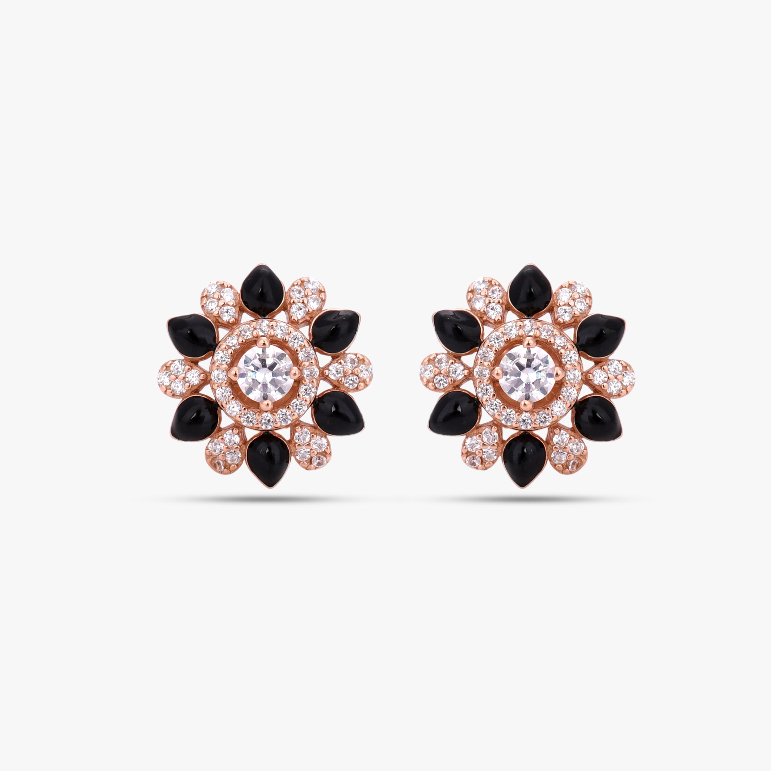 Onyx Bloom Enamel Studs
