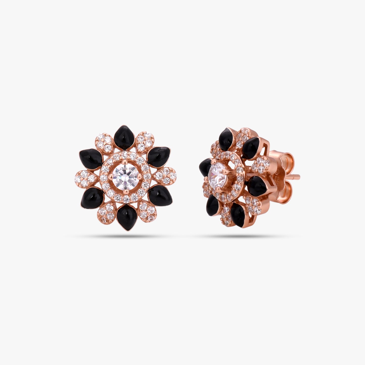 Onyx Bloom Enamel Studs