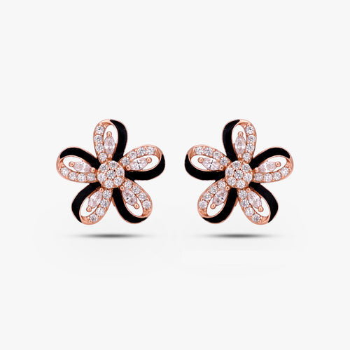 Load image 1 in gallery view. Noir Petal Blossom Studs