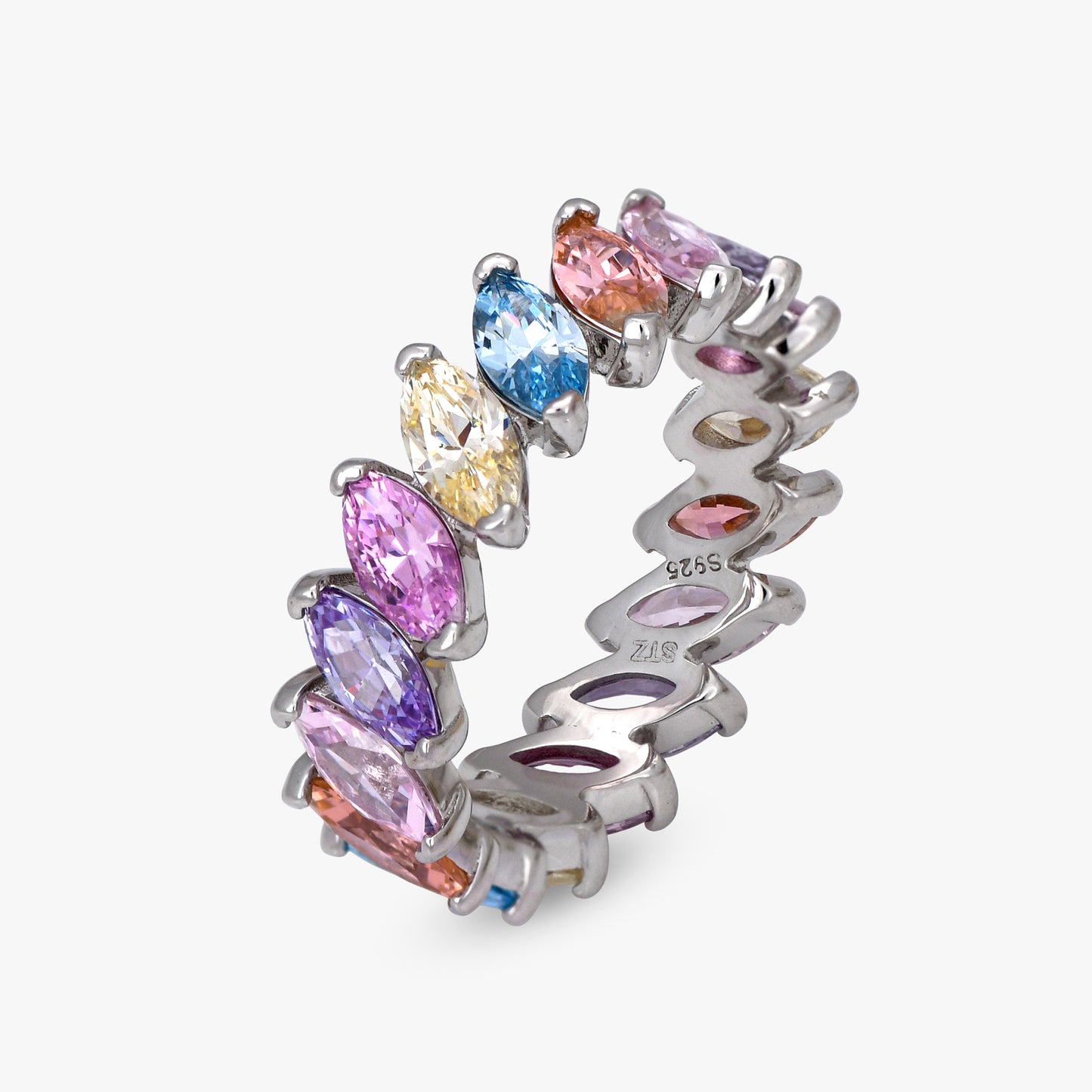 Rainbow Marquise Eternity Ring