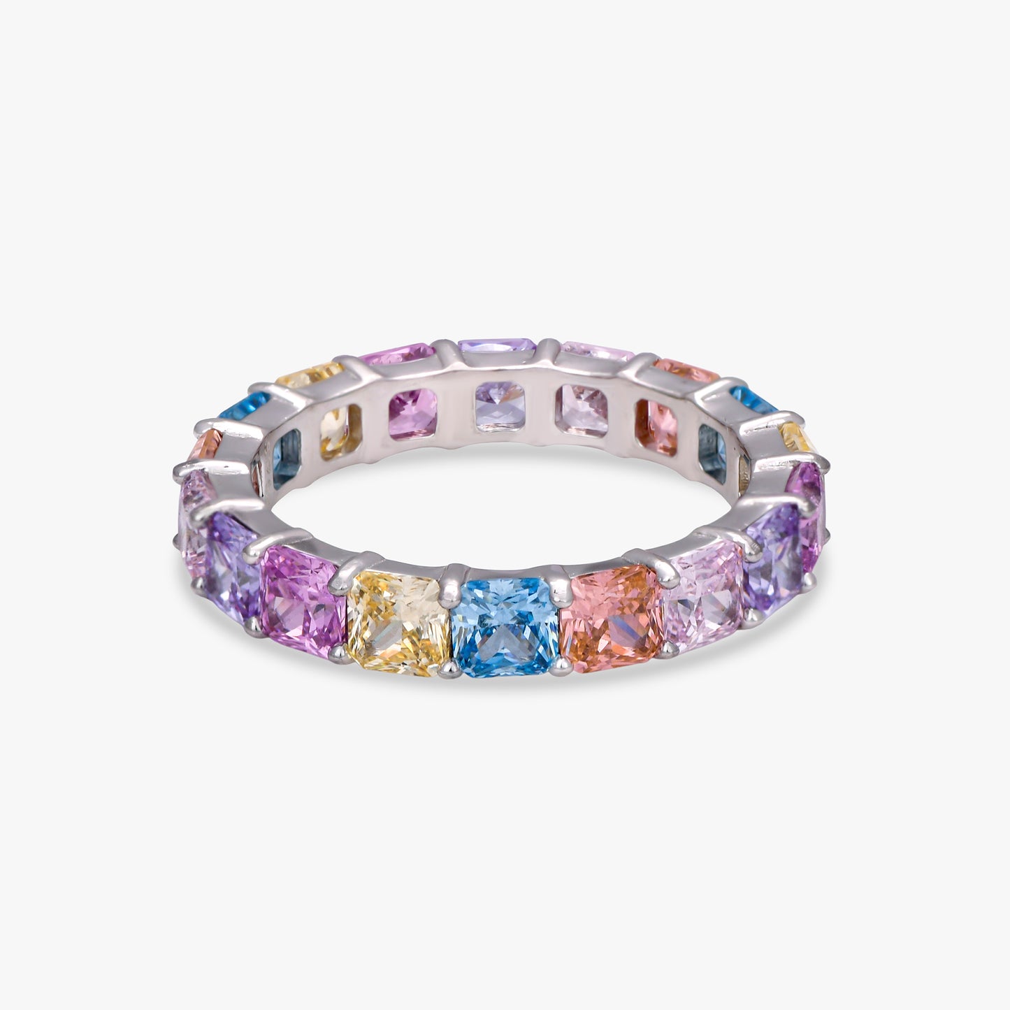Radiant Multi-Color Eternity Ring