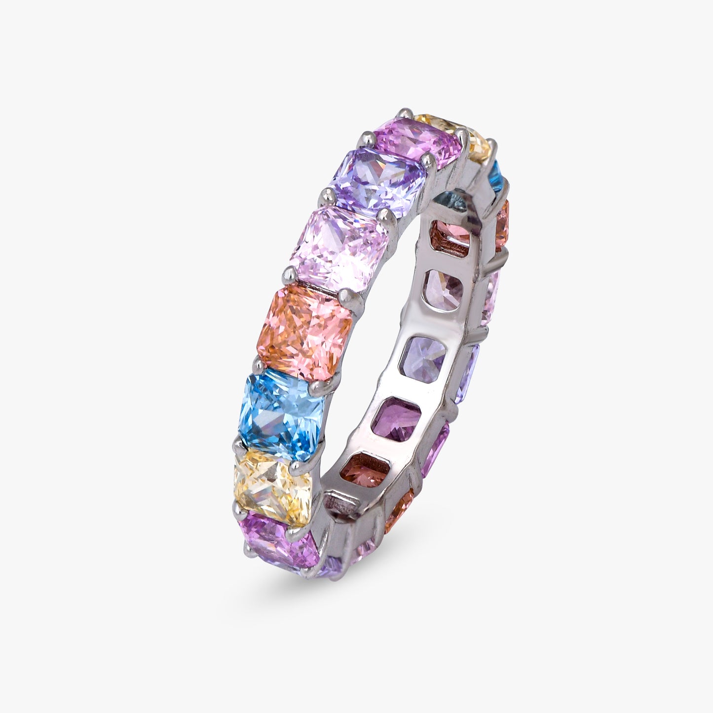 Radiant Multi-Color Eternity Ring