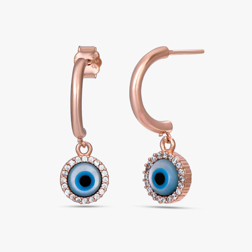 Load image 1 in gallery view. Nazar Halo Hoop Earrings