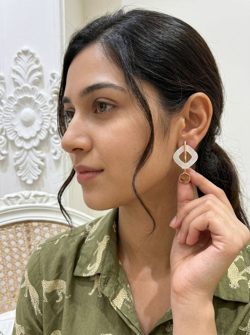 Load image 1 in gallery view. Lumina Geometric Drop Earrings