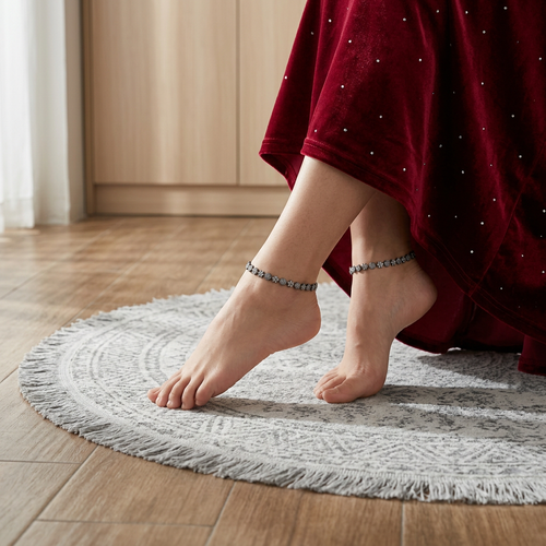 Load image 1 in gallery view. Sparkling Floral Diamond Anklet