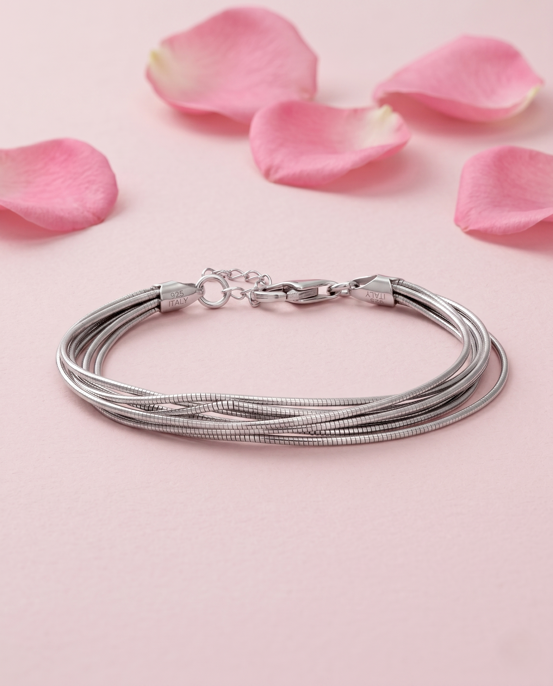Layered Italian Silver Bracelet